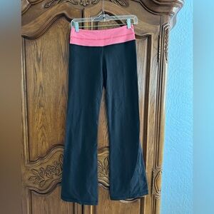 Lululemon Black Yoga Pants with Pink Waistband